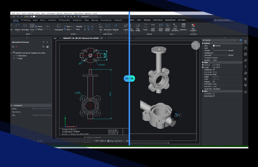 BricsCAD Mechanical software with powerful 2D and 3D design features