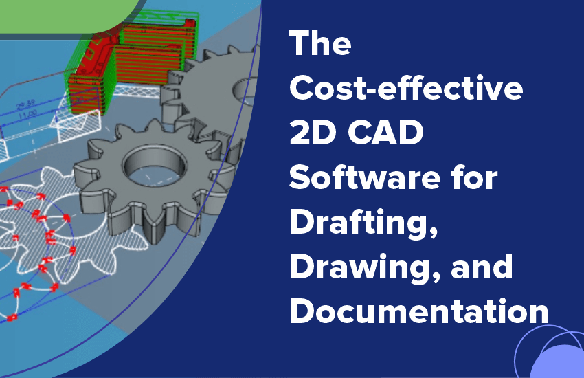 A screenshot of BricsCAD with a variety of 2D drafting tools and features highlighted