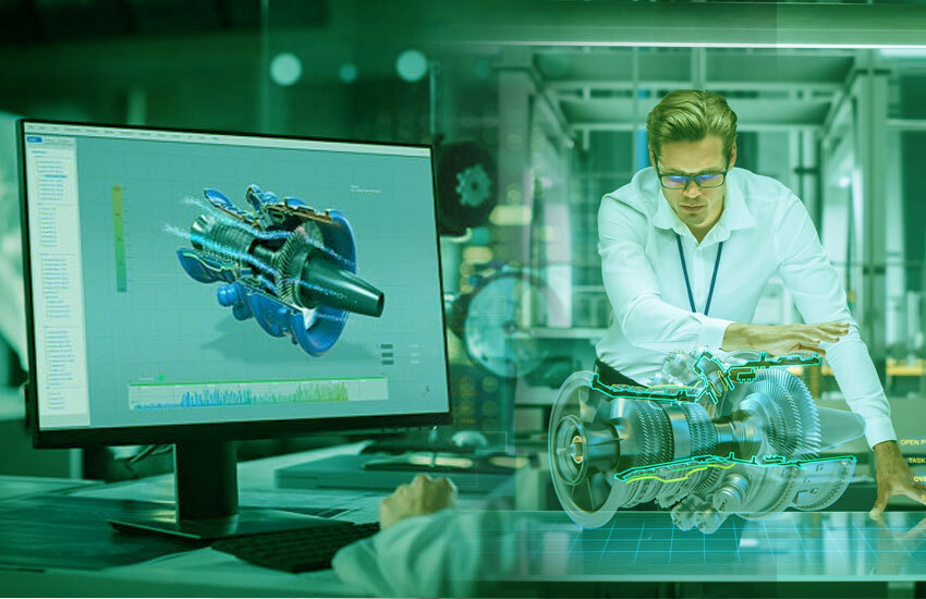 Visual diagram contrasting digital twin and simulation approaches in manufacturing systems