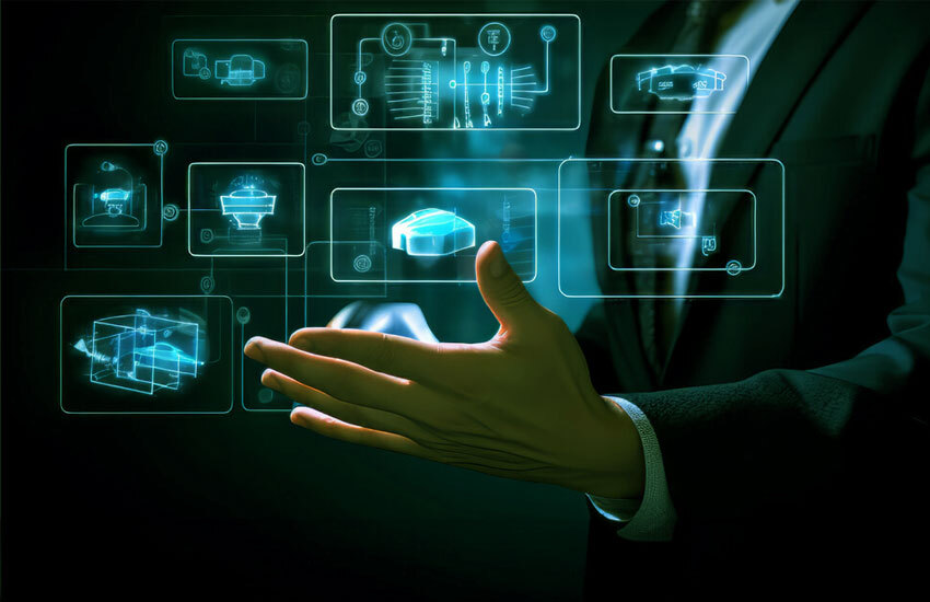 Infographic showing key innovations in PLM services such as AI, cloud, and IoT for 2025