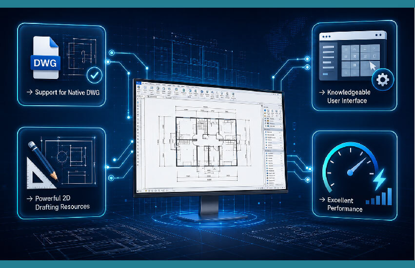 Important BricsCAD Lite software features for fast, accurate, and affordable 2D design