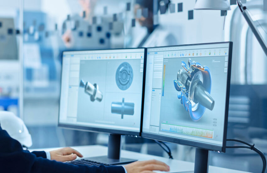Advanced CAD software interface used for customized mechanical product design