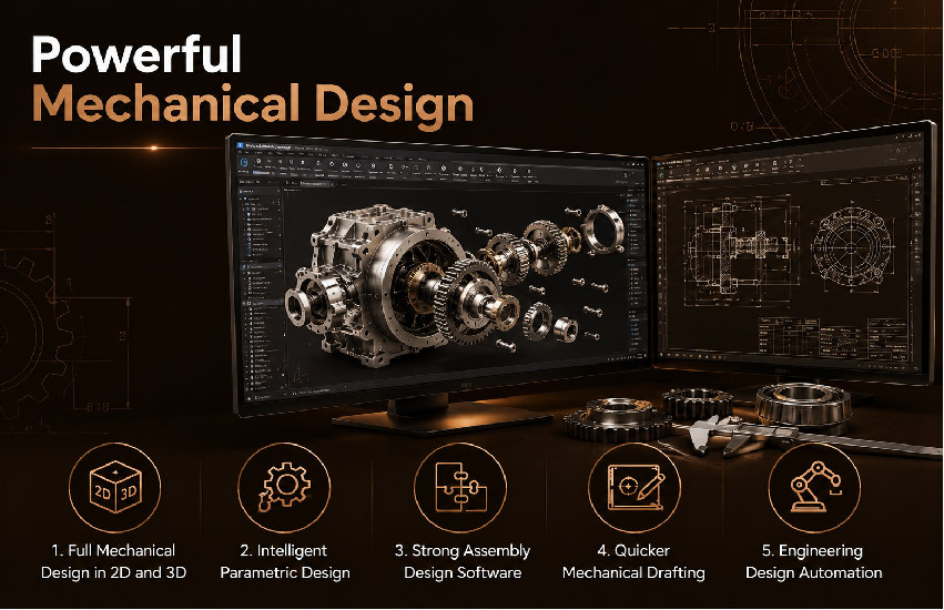 BricsCAD Mechanical software preferred by engineers for faster product design, intelligent automation, and accurate mechanical