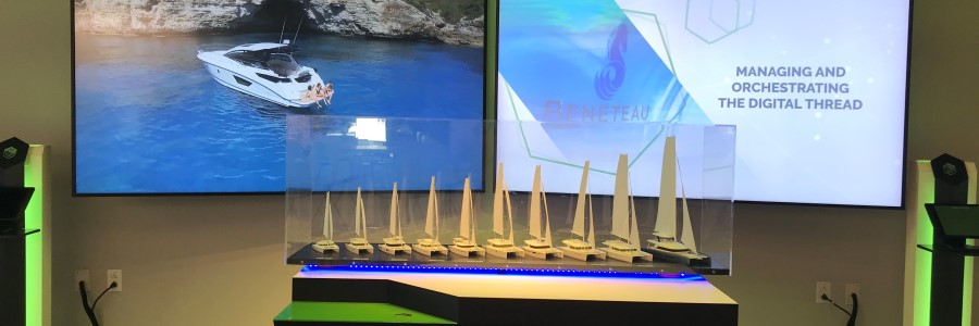 Groupe Beneteau pod at PTC's CXC showcasing the power of Digital Thread-powered PLM.
