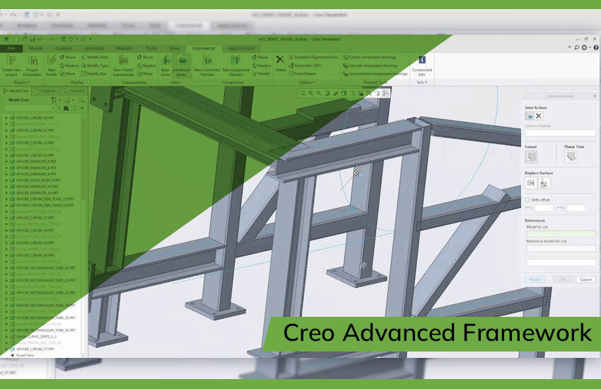 Creo advanced framework extension for precise CAD structure design