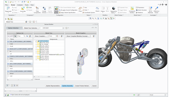 Creo Options Modeler screen shot