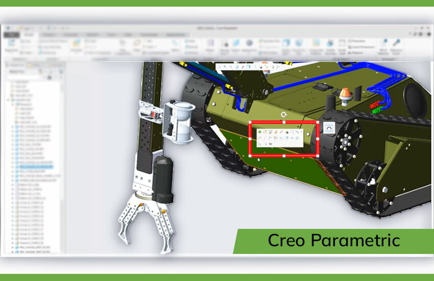 Creo Parametric software for 3D CAD modeling and engineering design
